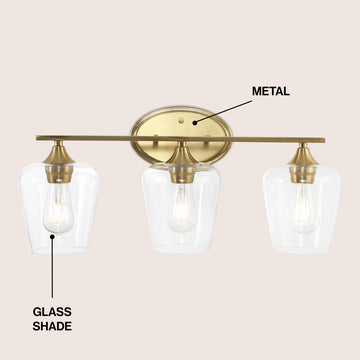 Jayne Iron/Glass Cottage Rustic LED Vanity Light